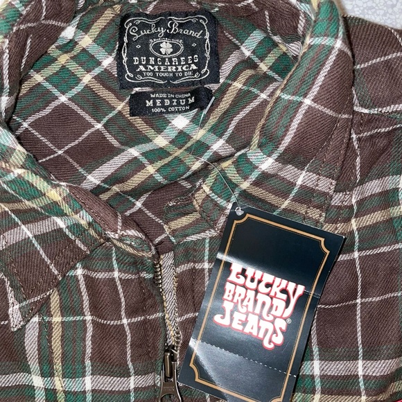 Lucky Brand Flannel Zip-Up Shirt - Size Medium - Picture 5 of 8
